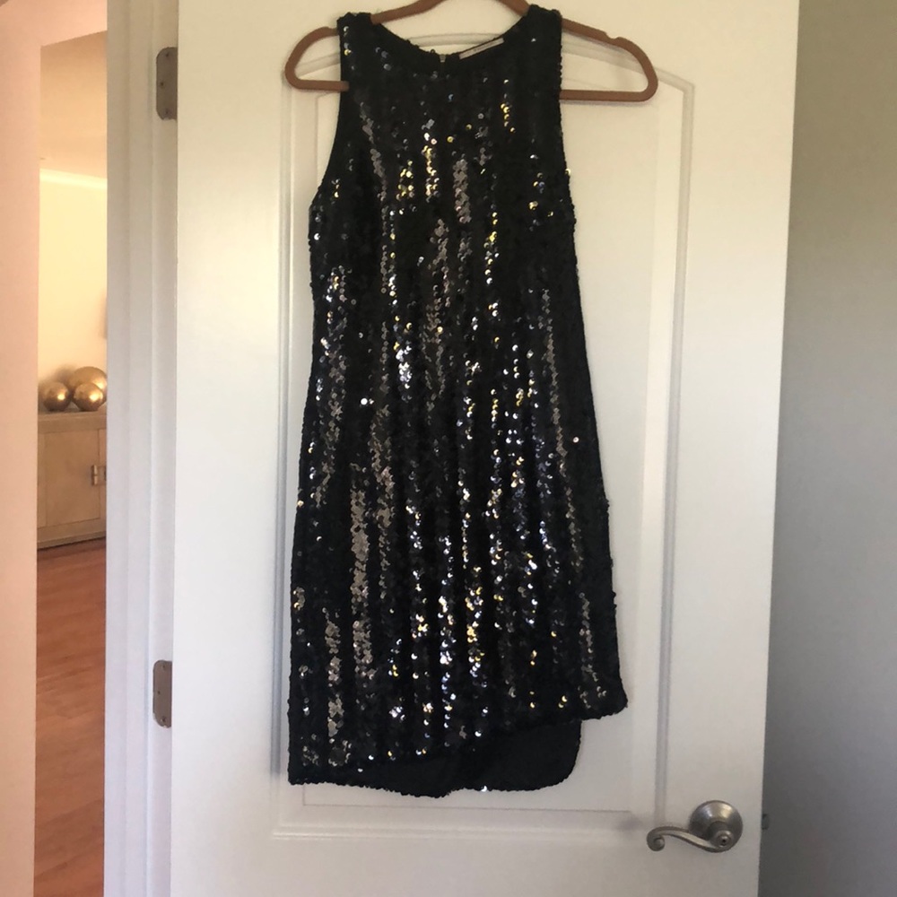 TAHARI black sequin dress